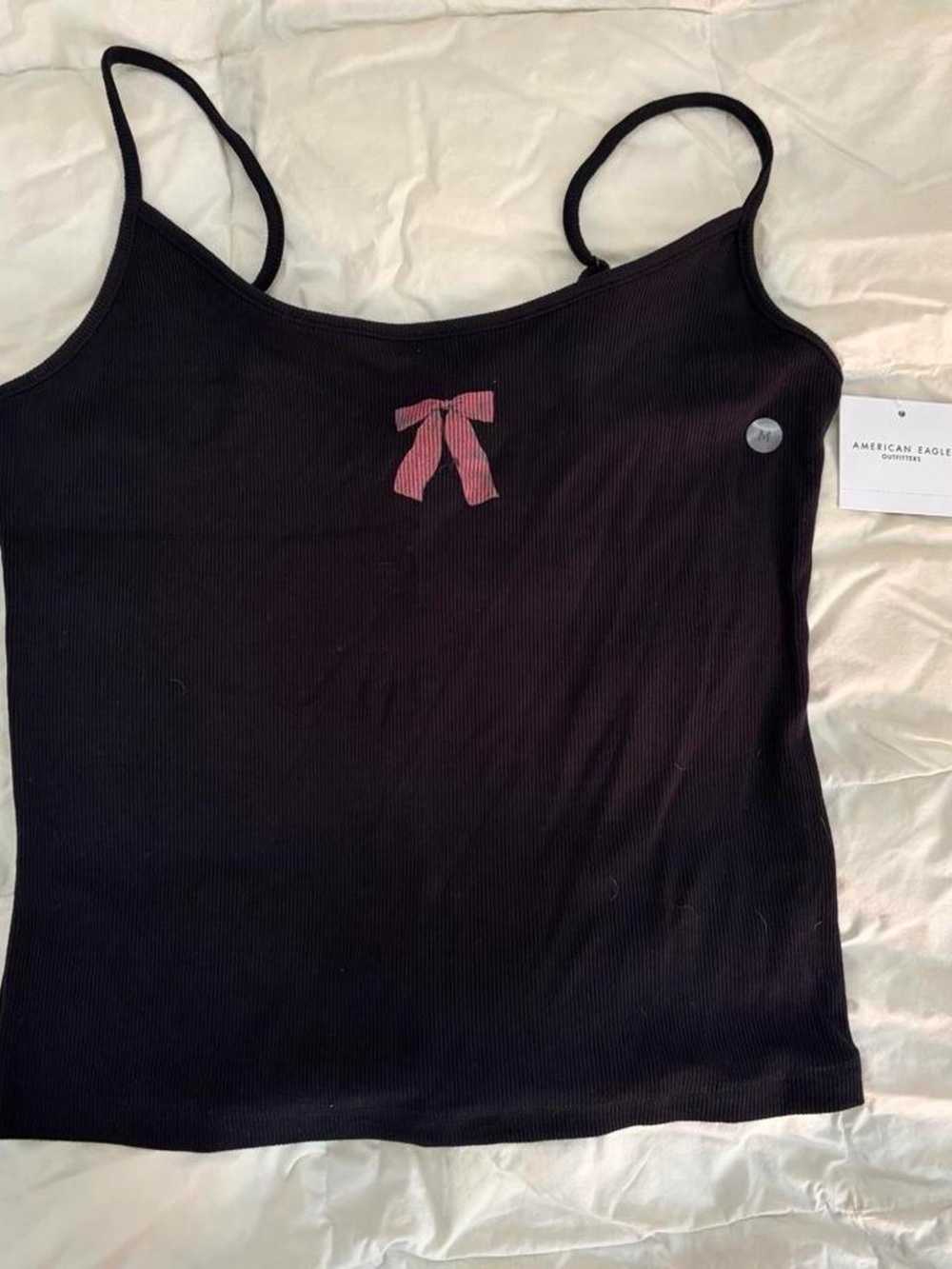 American Eagle Ribbed Camisole in Black Size Medium NWT